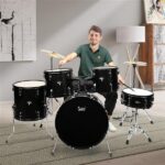 [Do Not Sell on Amazon] Full Size Adult Drum Set 5-Piece Black with Bass Drum, two Tom Drum, Snare Drum, Floor Tom, 16" Ride Cymbal, 14" Hi-hat Cymbals, Stool, Drum Pedal, Sticks - Image 34