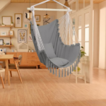 Pillow Tassel Hanging Chair Light Gray - Image 8