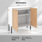 Elegant 2-Door Cupboard Cabinet, Suitable for Kitchen/Dining Room/Entryway, Easy to Organize-White - Image 6