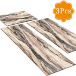 Three-piece kitchen rug set, non-slip and washable, abstract pattern kitchen hallway rug, soft and comfortable, suitable for sinks, floors, entrances, hallways and bathrooms. - Image 2