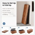 30 Inches Folding Ottoman with Storage Bench, Foot Rest Stool, End of Bed Storage Bench Upholstered, Load 660 lbs, for Living Room, Synthetic Leather, Brown (Shipment from Walmart) - Image 4