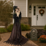 5.7ft Halloween Decorations Outdoor Life Size Animatronics Wizard with Pumpkin Face, Sound-Actived Party Decor with Creepy Sound , Scary Haunted House Props for Garden Yard Lawn - Image 12