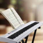 88 Key Folding Piano Semi-Weighted Standard Keyboards Digital Piano with Dual-tube X-Shape Stand MIDI Bluetooth, Handbag Headphone for Piano Lover White color - Image 7