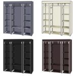 69" Portable Clothes Closet Wardrobe Storage Organizer with Non-Woven Fabric Quick and Easy to Assemble Extra Strong and Durable Black - Image 19
