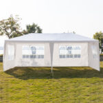 10'x20' Outdoor Party Tent with 6 Removable Sidewalls, Waterproof Canopy Patio Wedding Gazebo, White - Image 6
