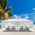 10'x20' Outdoor Party Tent with 6 Removable Sidewalls, Waterproof Canopy Patio Wedding Gazebo, White - Image 7