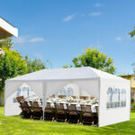 10'x20' Outdoor Party Tent with 6 Removable Sidewalls, Waterproof Canopy Patio Wedding Gazebo, White - Image 8