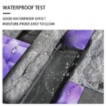 24 Sheets Peel and Stick Backsplash Marble Wall Tiles Waterproof Oilproof Purple Glossy Imitation Stone brick wall stickers PVC Shower Wall Panels for Interior Wall Decor; Tile for Kitchen Bathr - Image 4