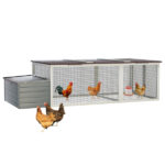 20.93ft² Large Wooden Chicken Coop Outdoor Hen House with Nesting Box & Weatherproof Asphalt Roof, Walk-in Poultry Cage with Secure Locks, Metal Mesh Run for Backyard Farm Use - Image 7