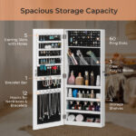 The Whole Surface PVC Film Wall Hanging Door With Lock Jewelry Cabinet Fitting Mirror Cabinet - Image 14