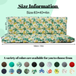 Outdoor Swing Cushions 63 Inch, Waterproof 4" Thick Porch Swing Cushion Replacement with Backrest and Ties, Comfortable 2-3 Seat Pation Swing Pad for Backyard, Garden, Lawn, Outdoor Furniture clover - Image 2