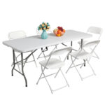 6' Folding Table Portable Plastic Indoor Outdoor Picnic Party Dining Camping Tables - Image 71