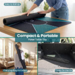 70"×35" 10-Player XL Poker Table Mat, Non-Slip Rubber Base Spill-Proof Multi-Spandex Table Top with Carry Bag (Black & Green)​ - Image 3