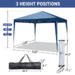 3 x 3m Two Doors & Two Windows Practical Waterproof Right-Angle Folding Tent Blue - Image 4