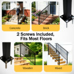 [Same Code 81504920 40310676]Artisasset Matte Black Outdoor 4 Level Iron Handrail - Image 24