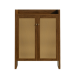 42.5" Tall Rattan Shoe Cabinet with Doors, 6-Tier Wooden Freestanding Shoe Storage Organizer with Adjustable Shelves, Mid-Century Entryway Shoe Cabinet for Hallway & Living Room--Walnut - Image 3