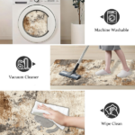 Three-piece kitchen rug set, non-slip and washable, abstract pattern kitchen hallway rug, soft and comfortable, suitable for sinks, floors, entrances, hallways and bathrooms. - Image 4