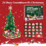 Christmas Tree Building Toy - 701 Pcs with 24-Day Countdown Calendar, 30 LED Warm Lights (USB Powered) - Santa, Ornaments, Snowflake Topper - Educational Blocks for Kids 3-6, Tabletop Decor - Image 10
