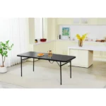 6 Foot Bi-Fold Plastic Folding Table, Black (Shipment from Walmart) - Image 4