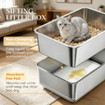 Stainless Steel Enclosed Litter Box for Cats - Image 6