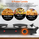 2000W Dual Burner Electric Hot Plate, 5 Temperature Settings (392℉-932℉), Portable Countertop Stove for All Flat Cookware, Fast & Even Heating, Easy to Clean, Ideal for Dorms, RVs, Apartments - Image 9