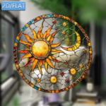 CIFbuy Acrylic Sun Moon Window Clings Hanging Ornament Colorful Light Catcher for Home Garden Decor (TikTok, temu pick-up service) - Image 7