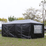 Same Code 39118565 10'x20' Outdoor Party Tent with 6 Removable Sidewalls, Waterproof Canopy Patio Wedding Gazebo, Black - Image 2