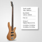 Do Not Sell on Amazon 44 Inch GIB 4 String H-H Pickup Laurel Wood Fingerboard Electric Bass Guitar with Bag and other Accessories Burlywood - Image 6