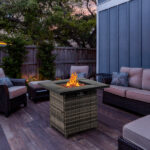 28-Inch Fire Table 50000 BTU Gas Firepit with Volcanic Stone Black - Image 8