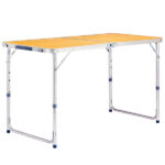 4Ft Portable Multipurpose Folding Table wood grain color - Image 4