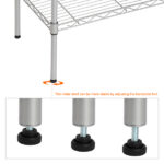 XM-304B Rectangle Carbon Steel Metal Assembly 5-Shelf Storage Rack Silver Gray - Image 26