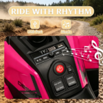 Pink 12V Kids Quad ATV – 4 Wheeler with 4 Spring Suspension Wheels, LED Lights, Music USB - Image 6