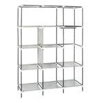 69" High-leg Non-woven Fabric Assembled Cloth Wardrobe Gray - Image 18