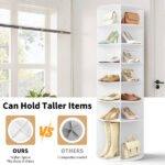 7-tier, 360° rotating wood-plastic composite shoe rack, 60*60*184cm, white - Image 7