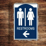 CIFbuy Traditional Tin Restroom Sign 8x12 Inch, 2D Flat" Wall Mounted Bathroom Directional Sign With Male Female Symbols, Sign With Male Female Symbols, Durable Metal 2D FikTok, 2D FikTok, t Self-pickup Logiopics - Image 4