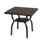Cast Aluminum Outdoor Side Table, Anti-Rust Outdoor Square End Table, Patio Coffee Bistro Table for Indoor Garden Porch Balcony, Antique Bronze - Image 11