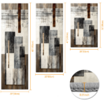 Three-piece kitchen rug set, non-slip and washable, abstract pattern kitchen hallway rug, soft and comfortable, suitable for sinks, floors, entrances, hallways and bathrooms. - Image 3