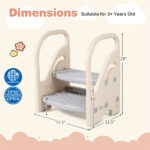  Convertible 2-Step Toddler Step Stool Multifunctional Kids Ladder Seat for Kitchen Bathroom - Image 5