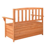 112 * 58 * 84cm Cedar Yard Storage Box With Backrest Armrest Bright Orange Red - Image 5