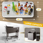 Same Code 16526367 80QT Rattan Square Legs Cooler with Shelf - Image 3