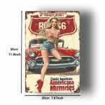 CIFbuy Vintage American Road Trip Metal Sign 8x12 Inch, Classic Retro Travel Poster Wall Decor, Sturdy Plaque For Bar Bedroom Kitchen TikTok, TikTok, Self-pickup Logiopics - Image 2