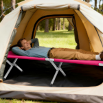 Portable Folding Camping Cot with Carrying Bag Army Pink - Image 7