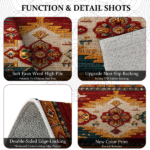 Three-piece kitchen rug set, non-slip and washable, abstract pattern kitchen hallway rug, soft and comfortable, suitable for sinks, floors, entrances, hallways and bathrooms. - Image 7