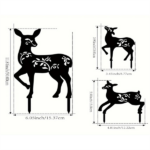 CIFbuy Vintage 3 Pack Black Metal Deer Garden Stakes Outdoor Lawn Decor Patio Yard Art Landscape Accents Housewarming Gift (TikTok, temu pick-up service) - Image 10