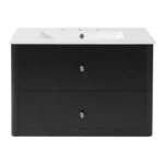 30" Modern Floating Bathroom Vanity with Oval Knobs & Round Edge, Soft-Close Drawer Slides, Bathroom Cabinet with Ceramic Sink - Image 5