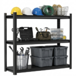 3-Tier Adjustable Height Metal Storage Shelving Unit, Large Capacity Black Multipurpose Organizer Rack, Reptile & Pet Display Stand, 31.50"H x 35.43"W x 13.77"D, Assembly Required - Image 6
