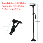Camping Hiking Walking Stick 5-Level Height Adjustable Folding Walking Cane with LED Light And Alarm(US Logistics only For USPS.TK/TMEU only For self-pickup)(Platform policies vary; relevant qualifications are attached via link, please do not list products without required qualifications) - Image 11