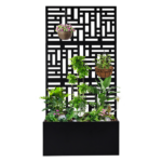 [Same Code 96402386 14765806]Metal Garden Bed with Trellis, 70 Inch Height Metal Planter Box with Trellis, Garden Box for Climbing Plants Vegetable, Metal Garden Bed with Drainage Holes, Black - Image 4