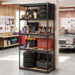 5-Tier Heavy Duty Black Garage Shelving Unit, 72" H x 36" W x 18" D 2200 LBS Load Capacity Boltless Storage Rack - Image 9