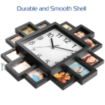 Decor Picture Frame Collage Clock - 12 Photo Display Slots - Wall Mounted Chic Farmhouse Wall Decor - Wall Clock for Living Room, Bedroom, Kitchen, Office - Image 2
